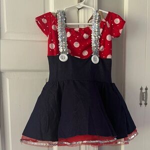 Red and Black Polka Dot Dress with Sequins